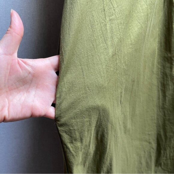 Zara Green v neck button button shirt maxi cotton dress Sz XS - Picture 10 of 15